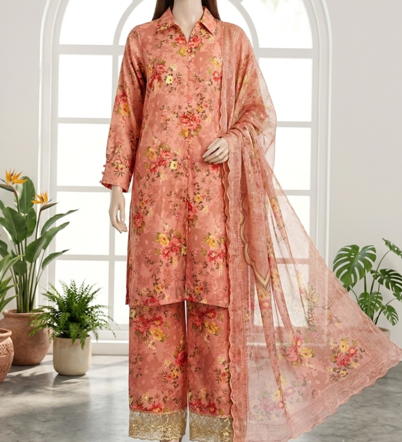 Peach Flora 3 Piece