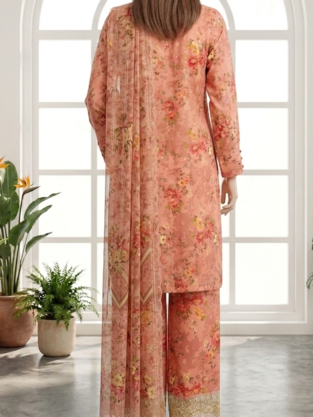 Peach Flora 3 Piece
