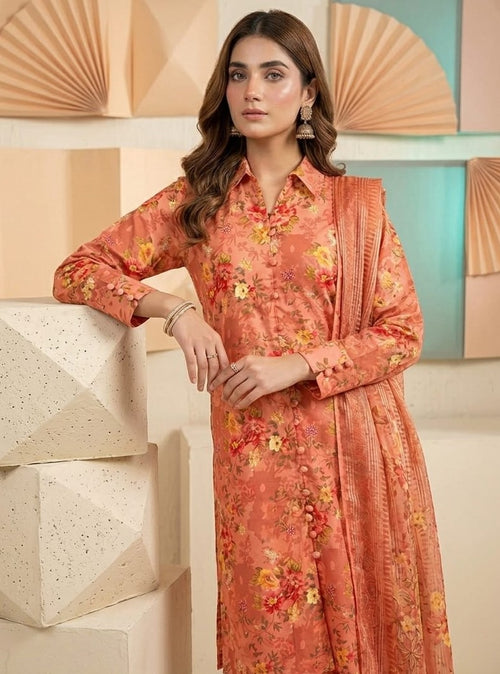 Peach Flora 3 Piece