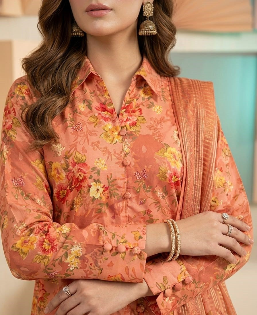 Peach Flora 3 Piece