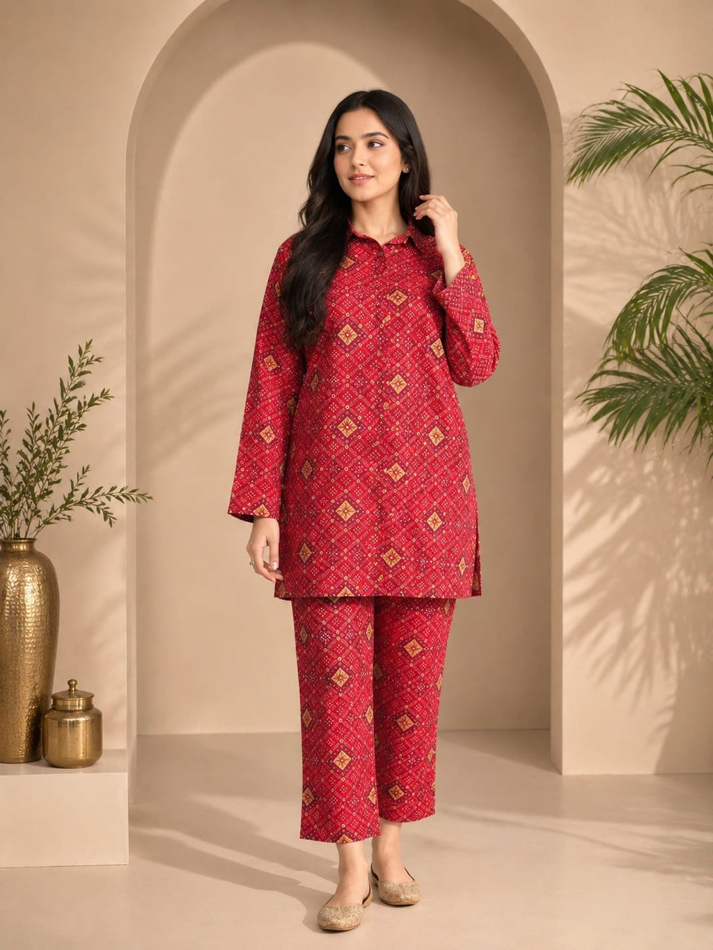 Ruby Chunri Co-Ord Set